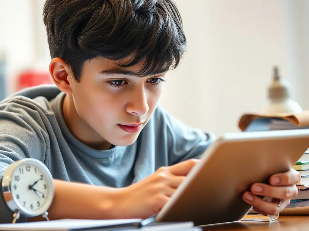 An image of a student taking a timed mock test on a digital device, simulating real exam conditions on the DX platform.